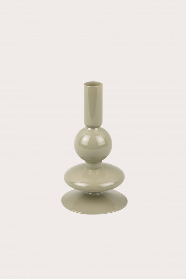 CANDLE HOLDER GLASS BUBBLES - JADE