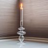 CANDLE HOLDER GLASS BUBBLES - TRANSPARANT
