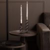 CANDLE HOLDER GLASS BUBBLES - 2 BOLLEN DONKER PAARS