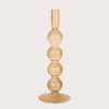 CANDLE HOLDER GLASS BUBBLES - 4 BOLLEN SAND BROWN