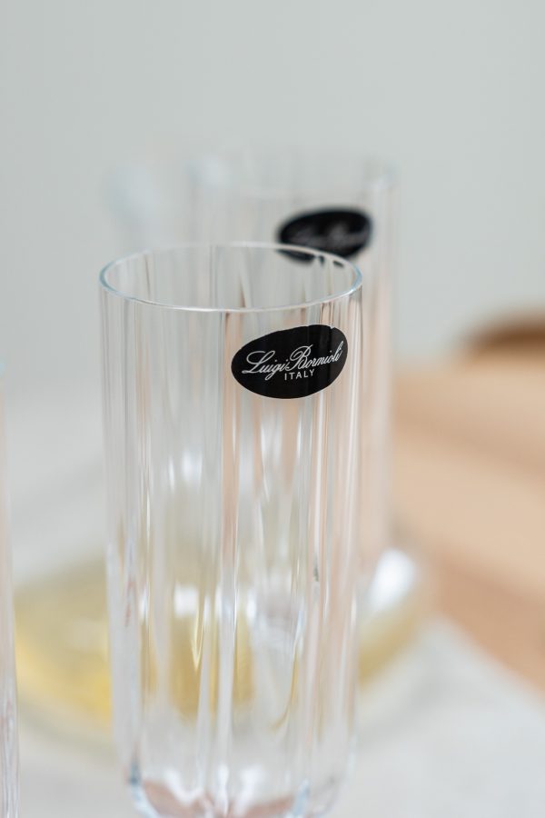 CHAMPAGNE GLAS MET FACET - LUIGI BORMIOLI ITALY