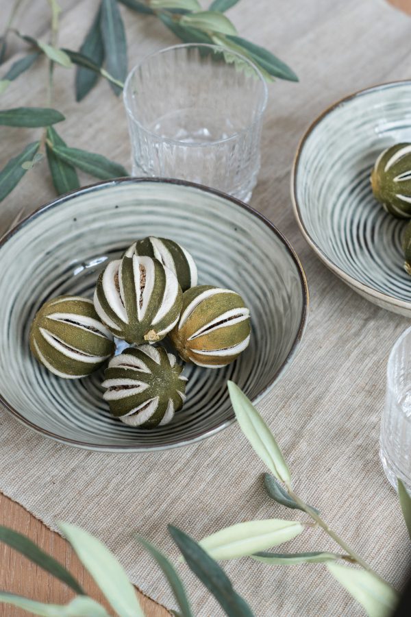 SCHAALTJE GROEN/GRIJS MET SWIRL